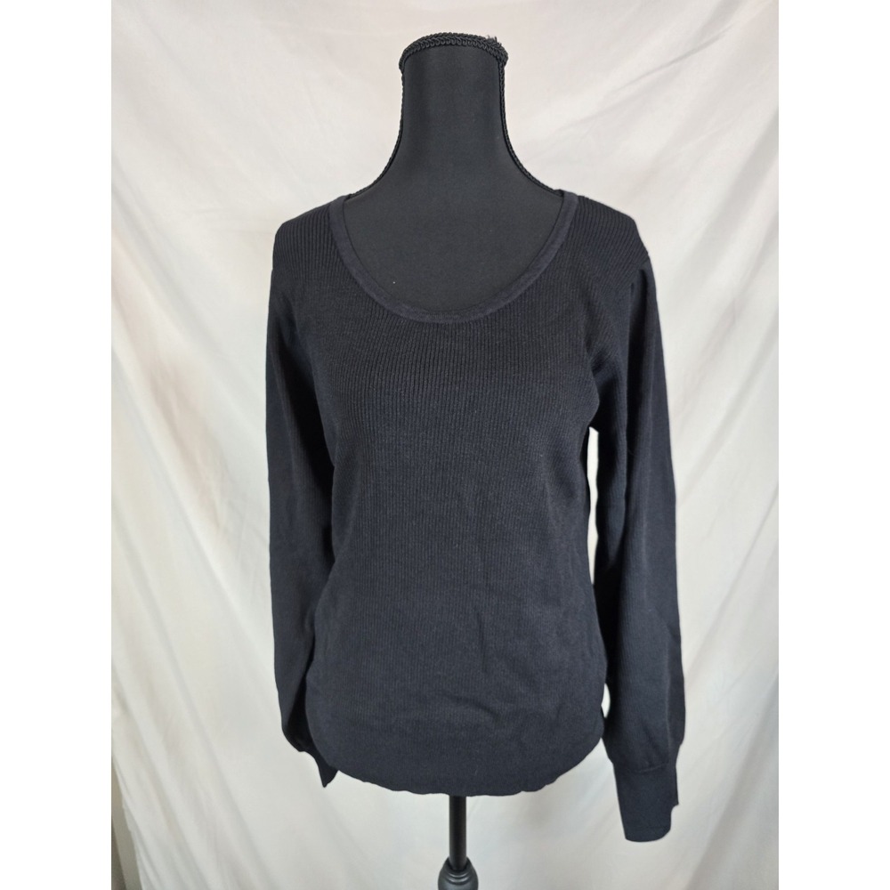 NWT INC Womens Black Blouse Top XL
